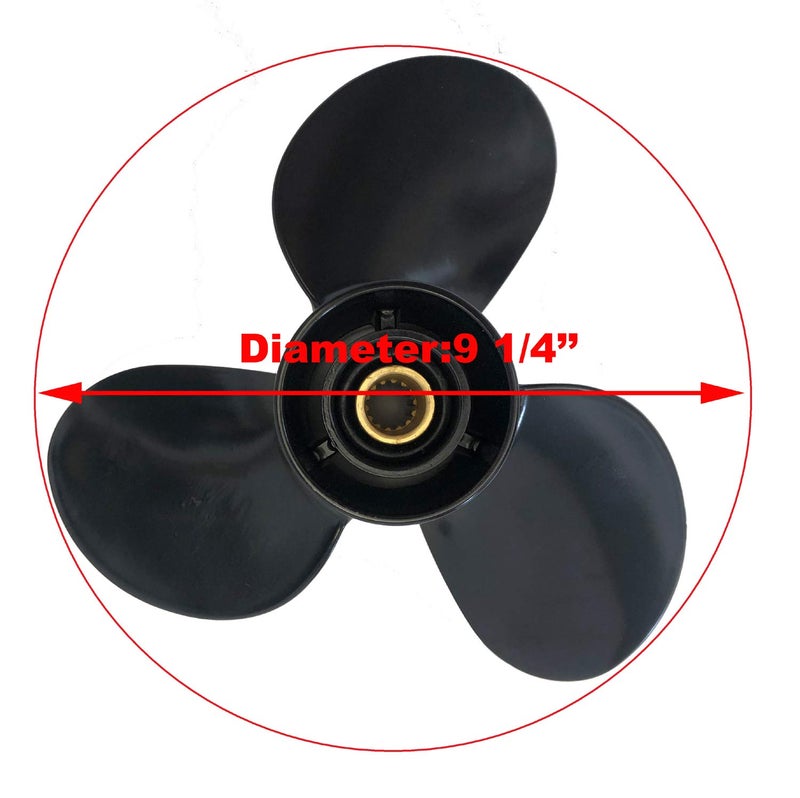 COPKINGO Boat Propeller 9 1/4x9 for Mercury Outboard 9.9-20HP 14 Tooth/Outboard Propeller for Tohatsu Engine 9.9HP 15HP 18HP 9.25x9 - Image 2